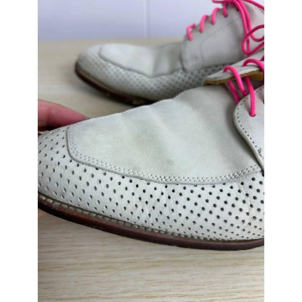 VTG Peal & Co‎ Brooks Brothers Men Dress Shoes 9D White Wingtip Oxfords Leather